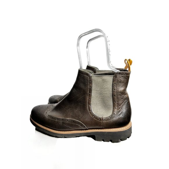 Clarks Brown Leather Slip On Elastic Ankle Boots main image 4